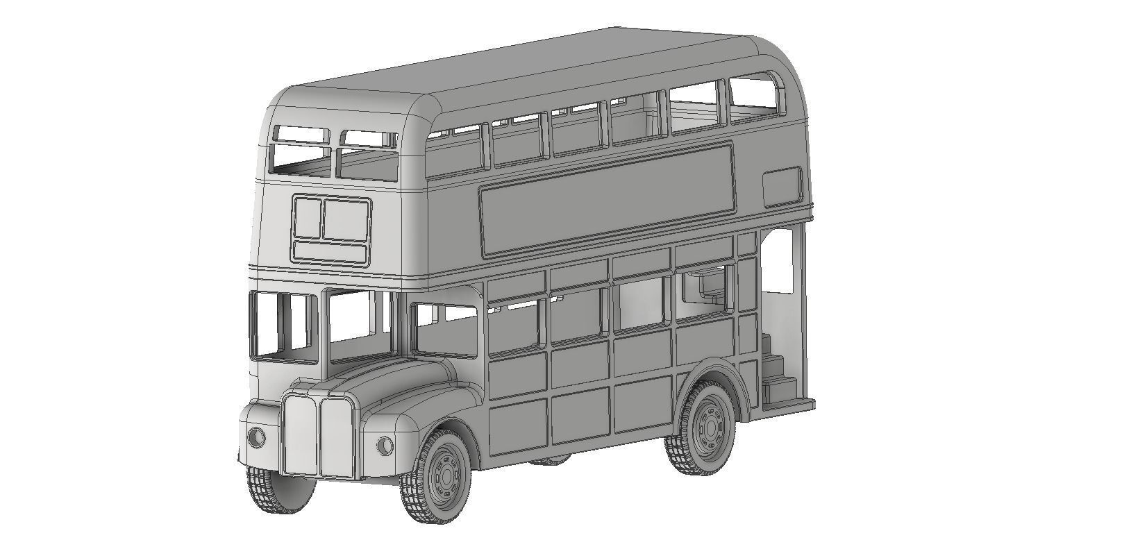 London bus 1 to 43 scale 3D print model_2