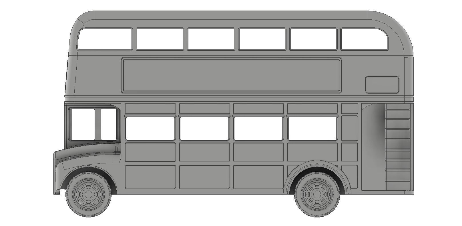 London bus 1 to 43 scale 3D print model_7