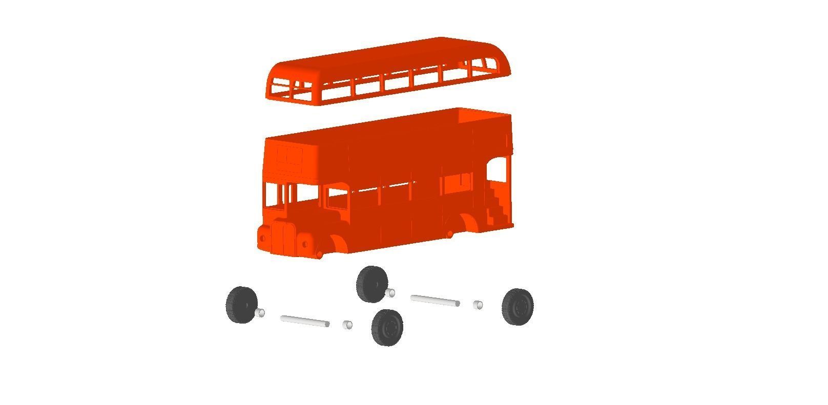 London bus 1 to 43 scale 3D print model_9