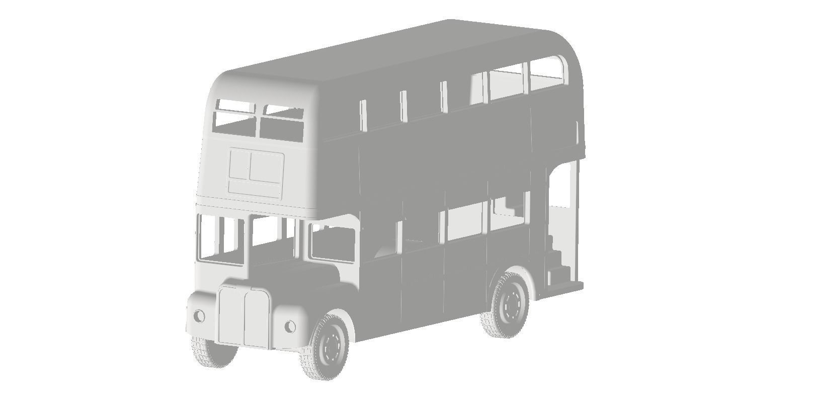 London bus 1 to 43 scale 3D print model_6