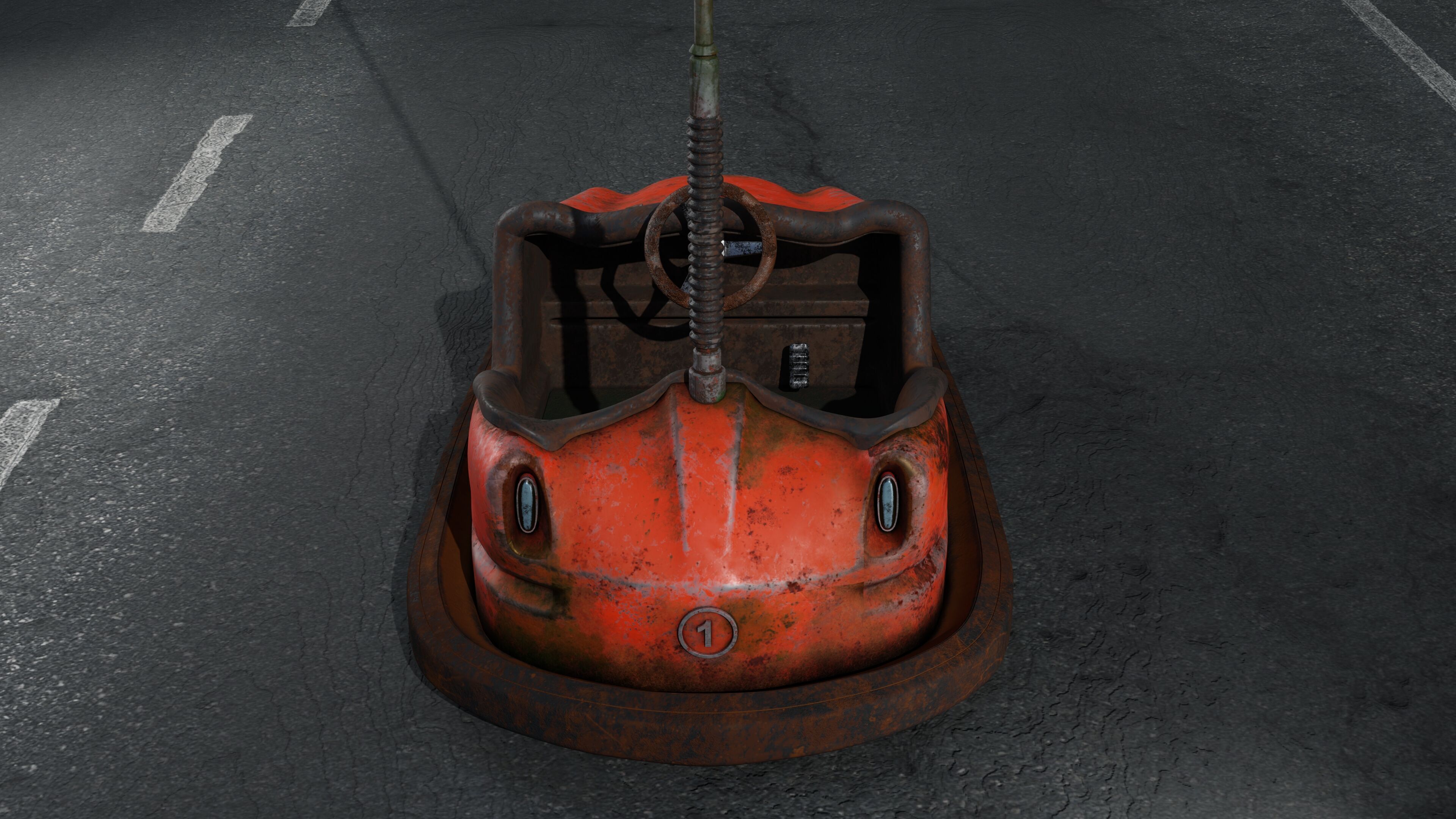 Old Bumper car 3D model_1