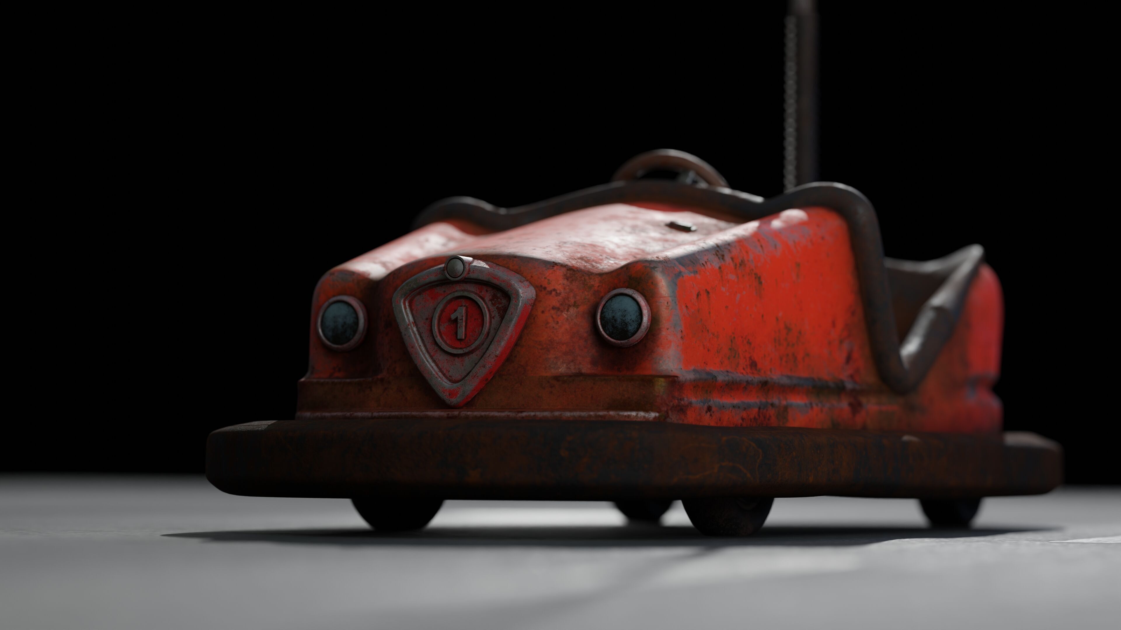 Old Bumper car 3D model_3