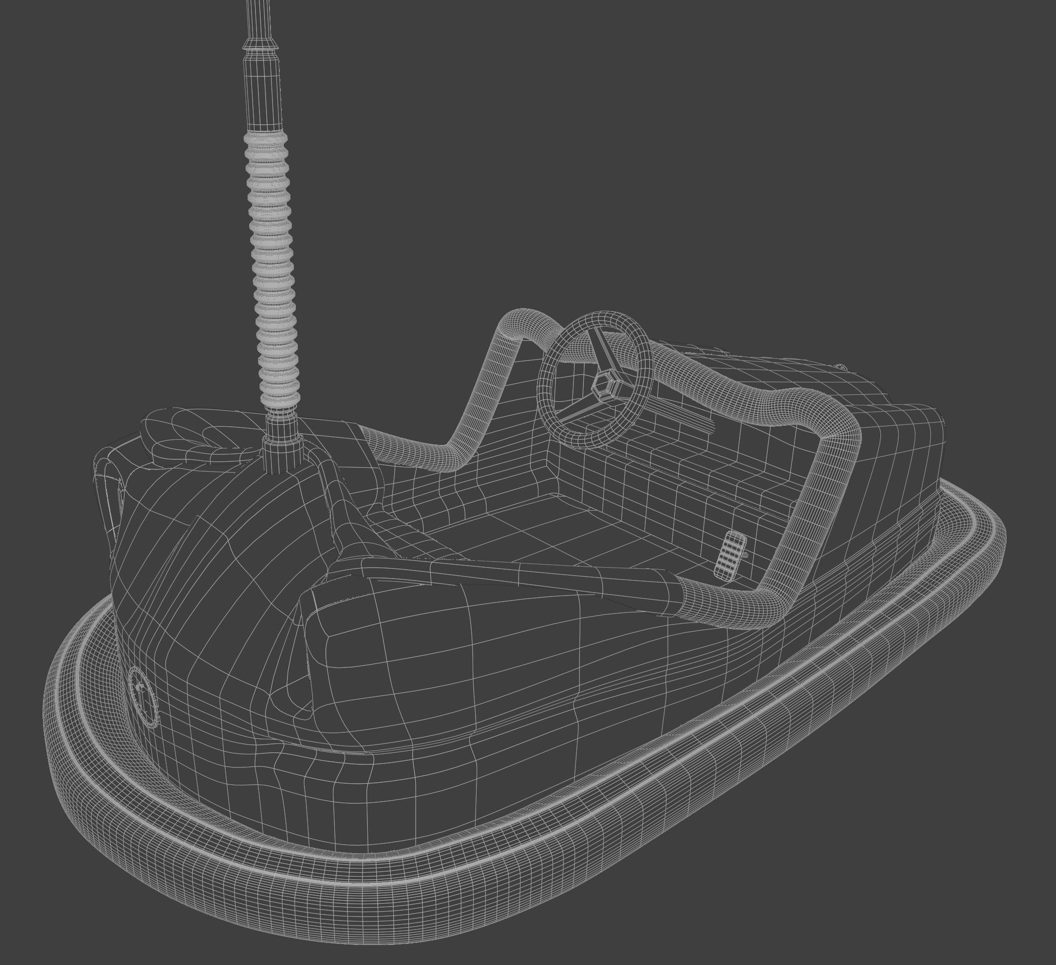 Old Bumper car 3D model_7