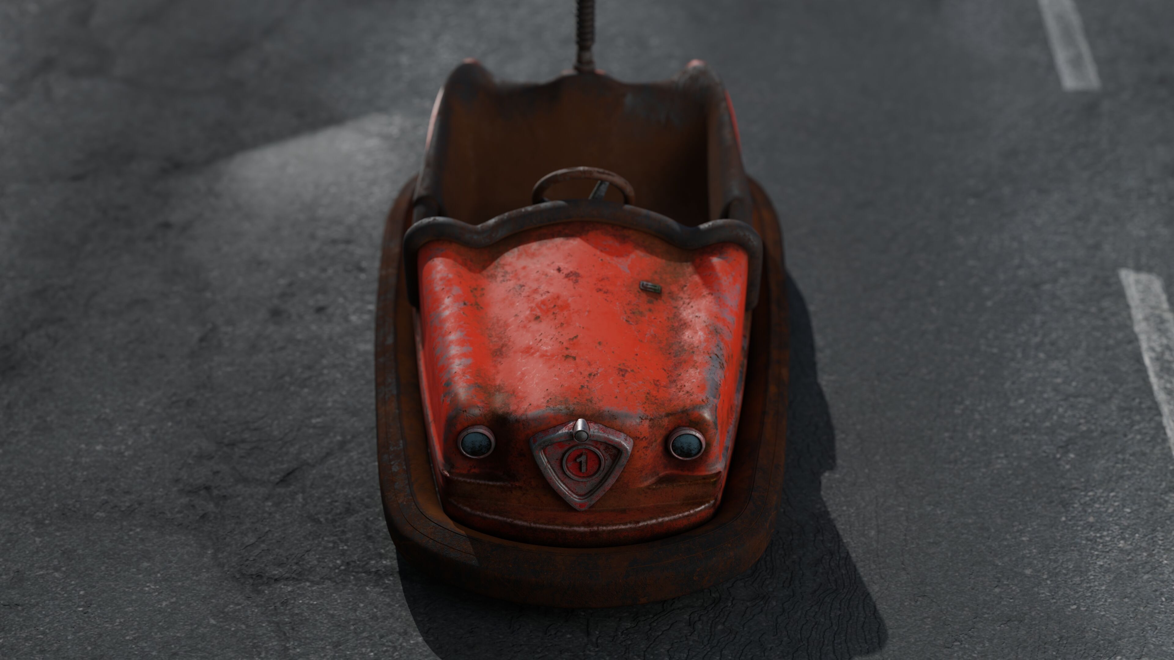 Old Bumper car 3D model_4