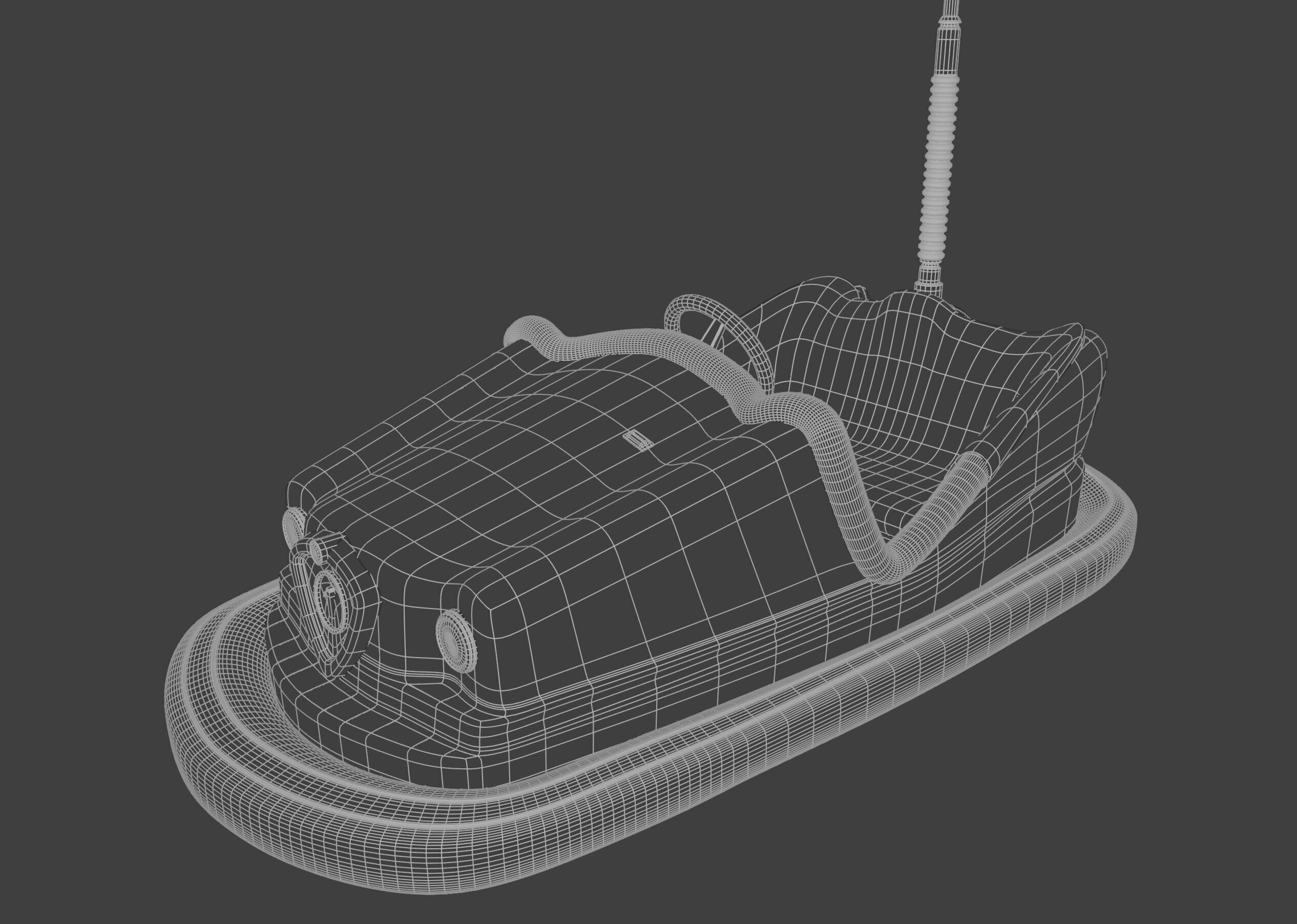 Old Bumper car 3D model_11