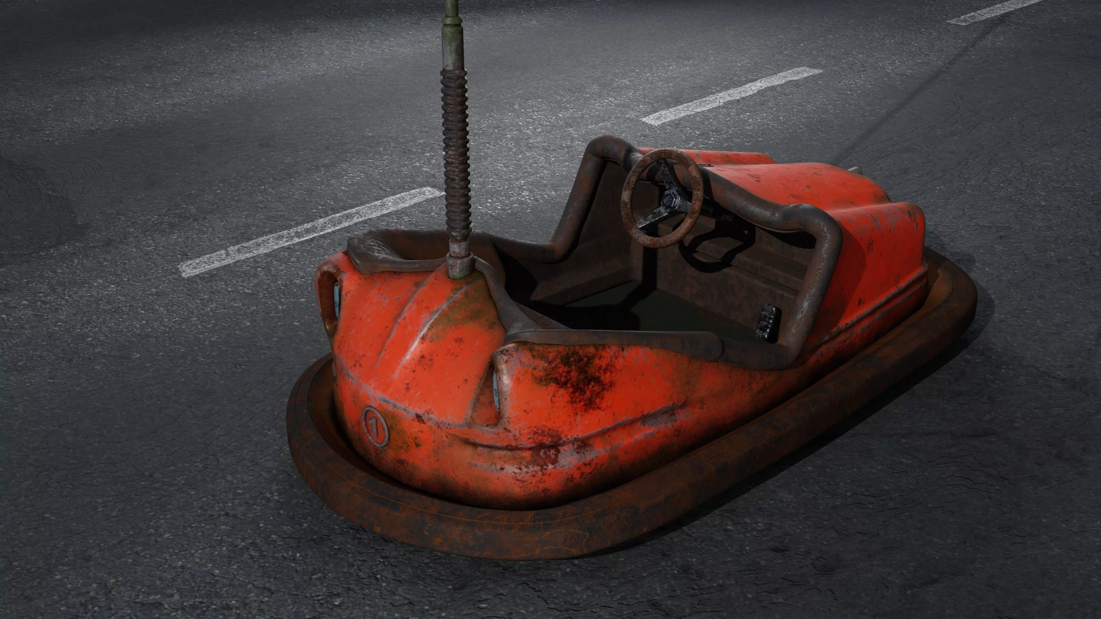 Old Bumper car 3D model_0