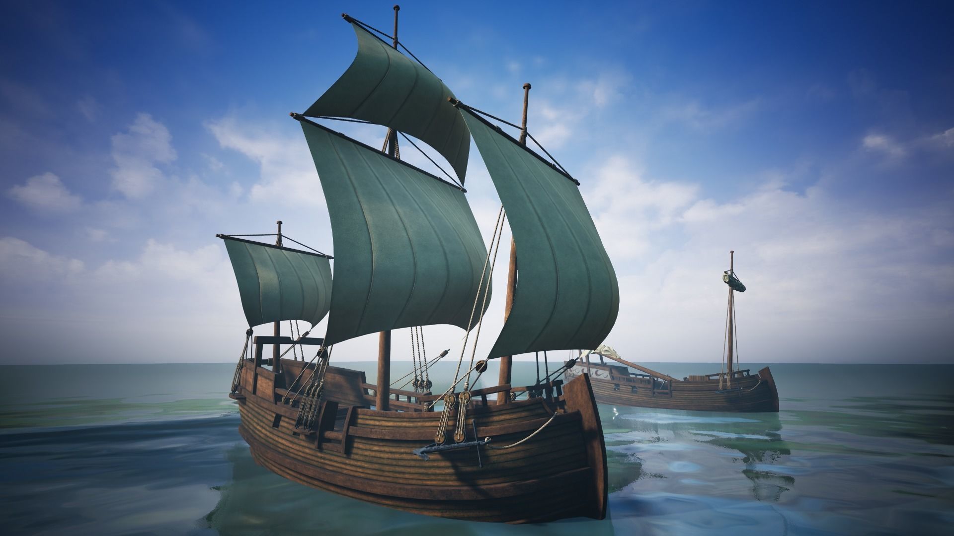 Herring Buss Ship Low-poly 3D model_20