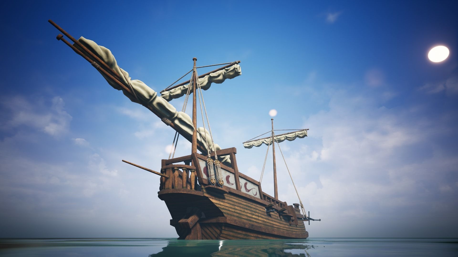 Herring Buss Ship Low-poly 3D model_21