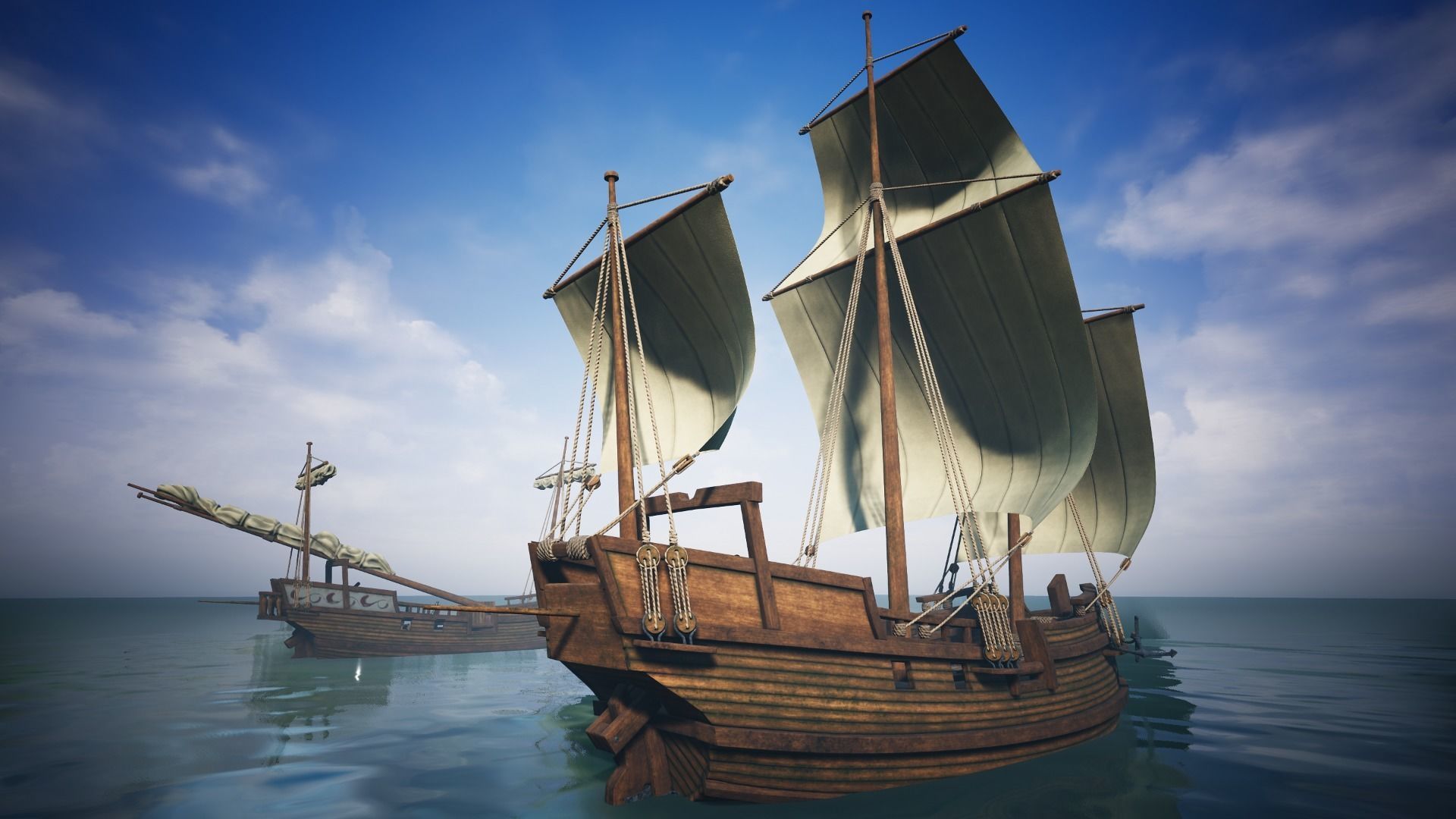 Herring Buss Ship Low-poly 3D model_22