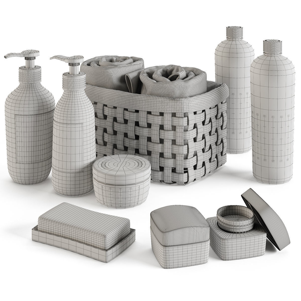 Bathroom Set body care gift 3D model_4