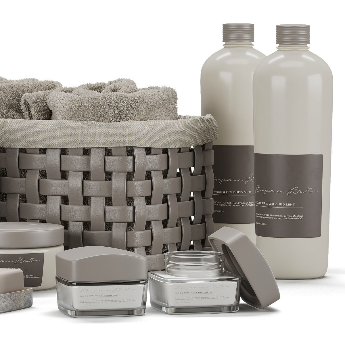 Bathroom Set body care gift 3D model_2