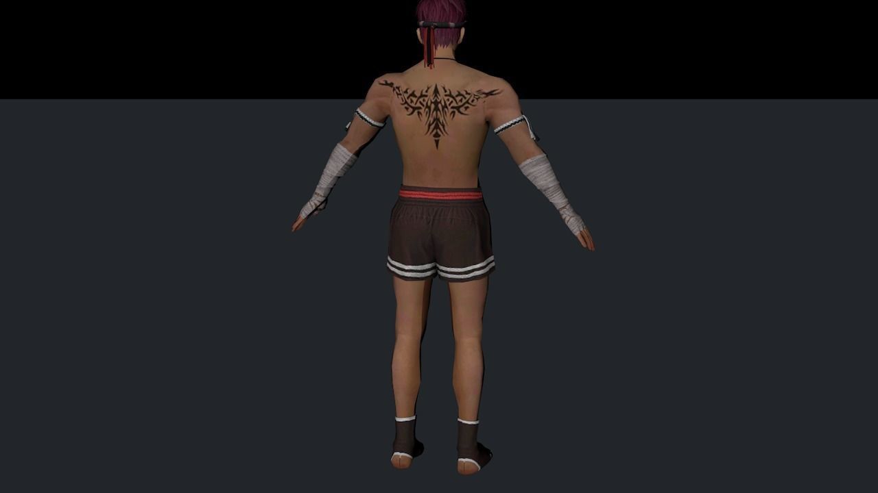 kla character garena free fire Low-poly 3D model_2