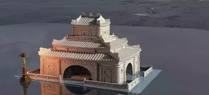 Japanese temple 1 haunted 3D model