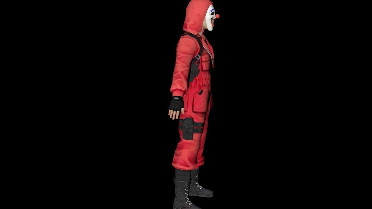 red criminal Low-poly 3D model_4