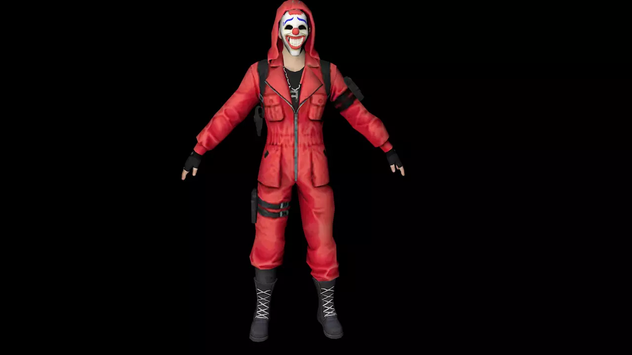 red criminal Low-poly 3D model_0