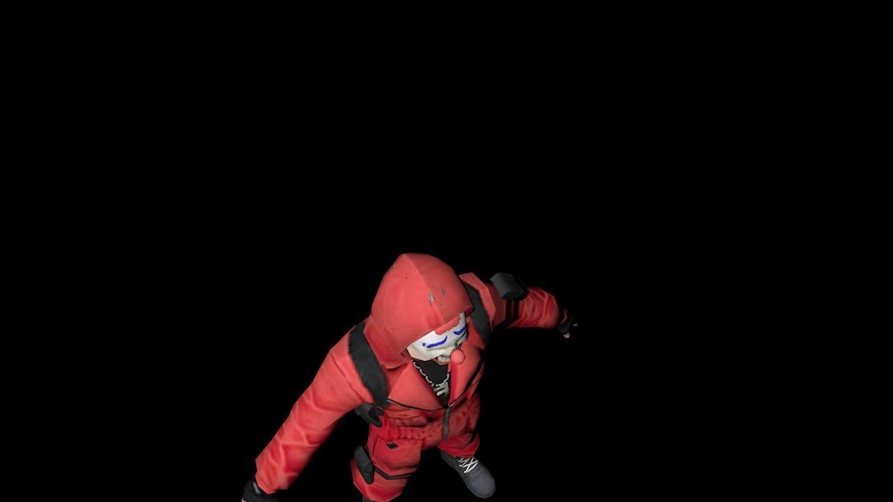 red criminal Low-poly 3D model_5