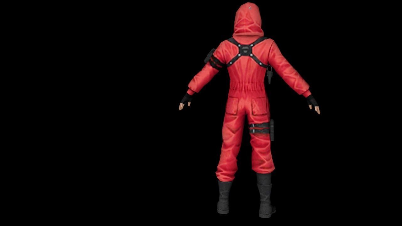 red criminal Low-poly 3D model_3