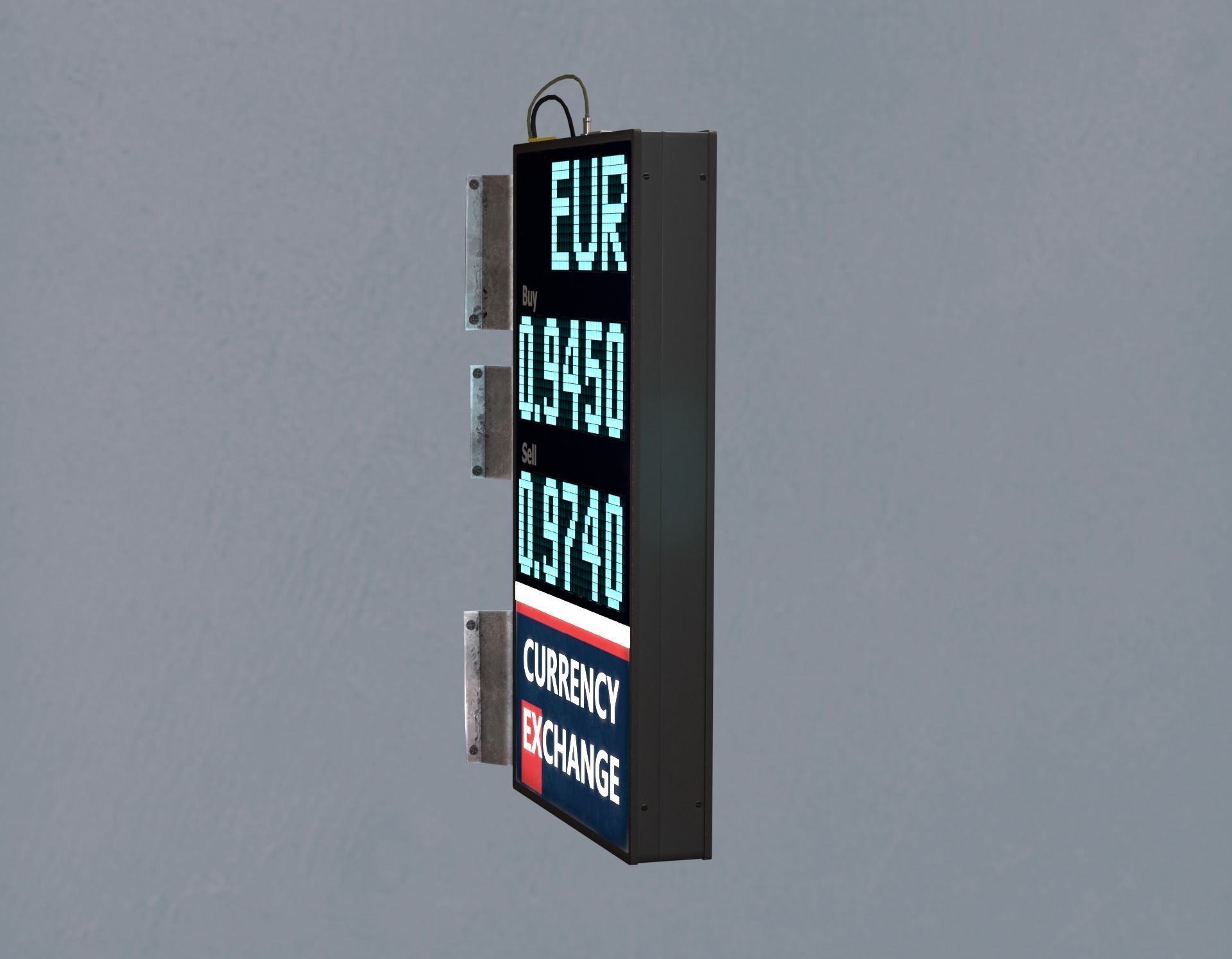 Editable Exchange Rate Board Low-poly 3D model_4