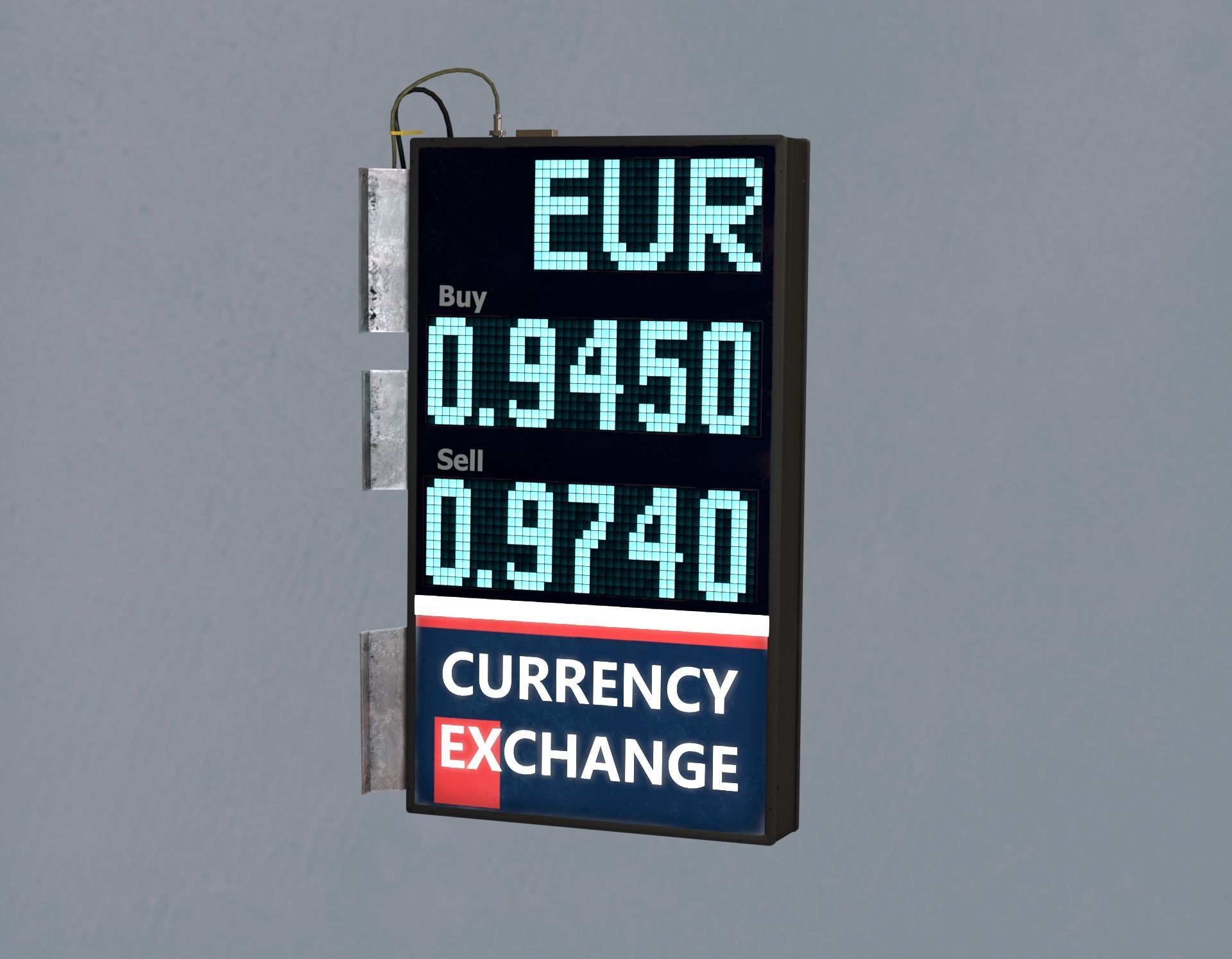 Editable Exchange Rate Board Low-poly 3D model_5