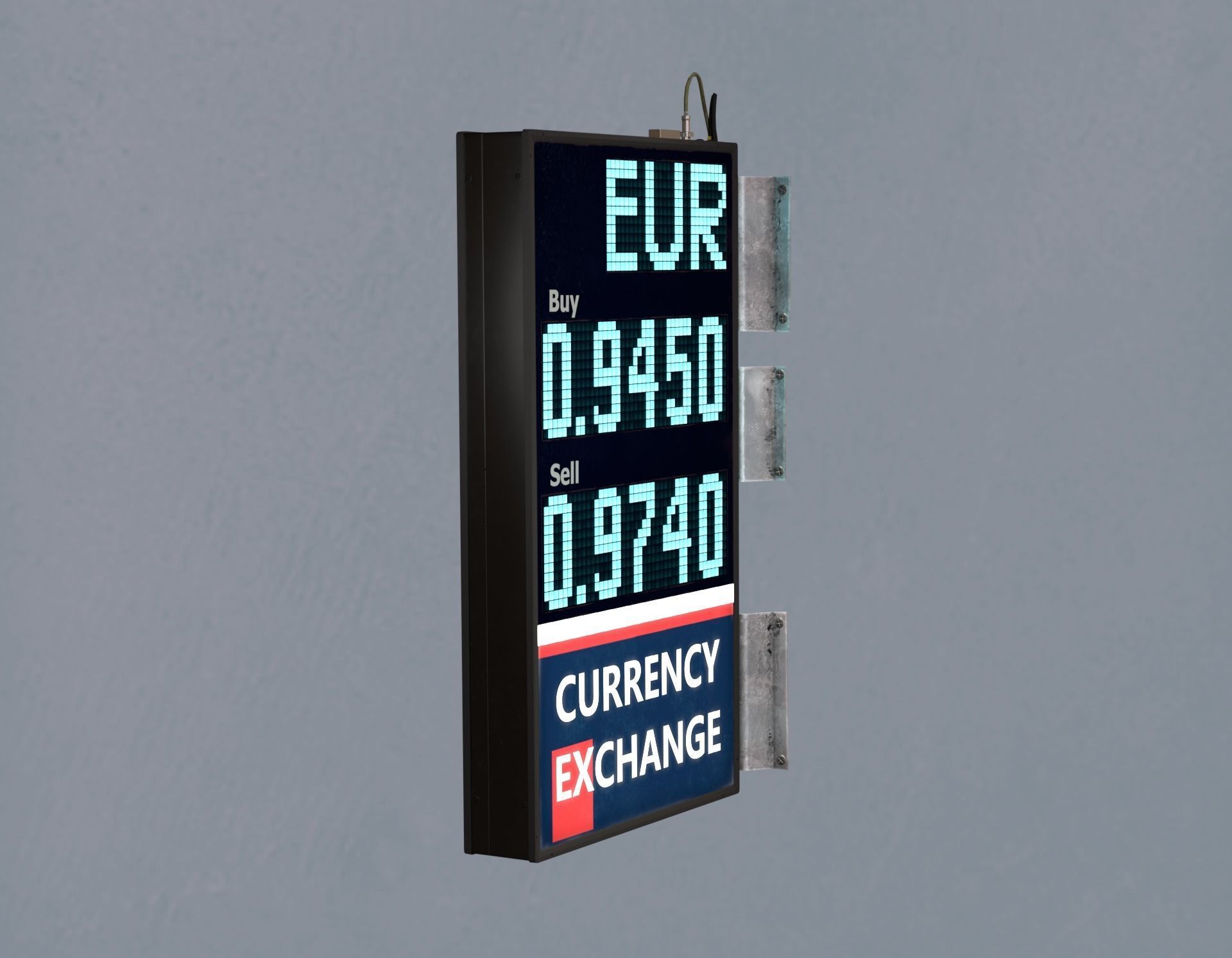 Editable Exchange Rate Board Low-poly 3D model_3