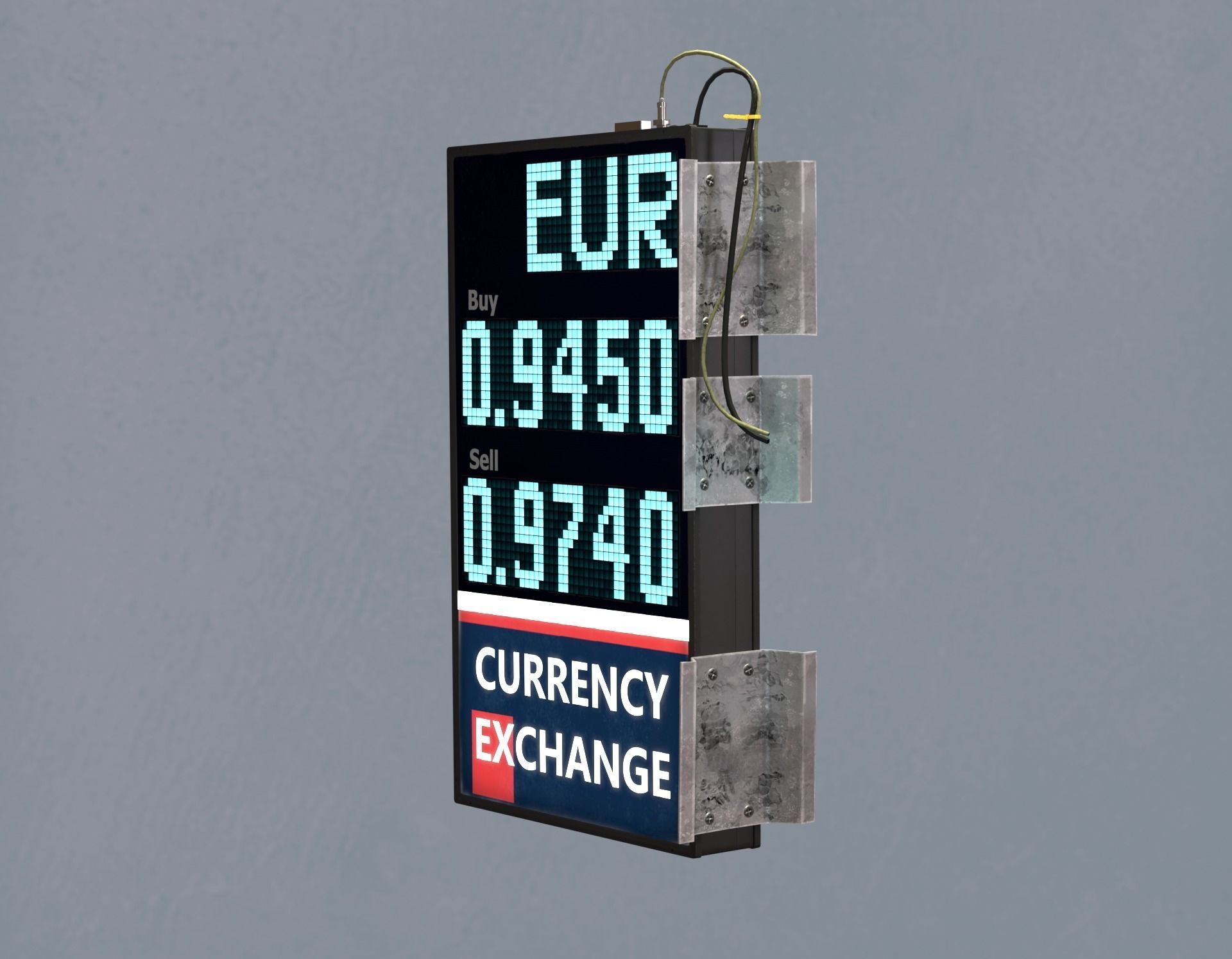 Editable Exchange Rate Board Low-poly 3D model_8