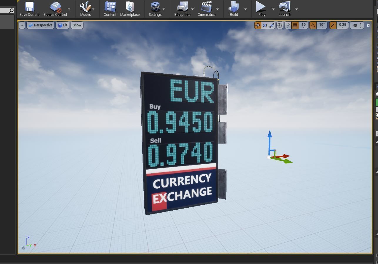 Editable Exchange Rate Board Low-poly 3D model_21
