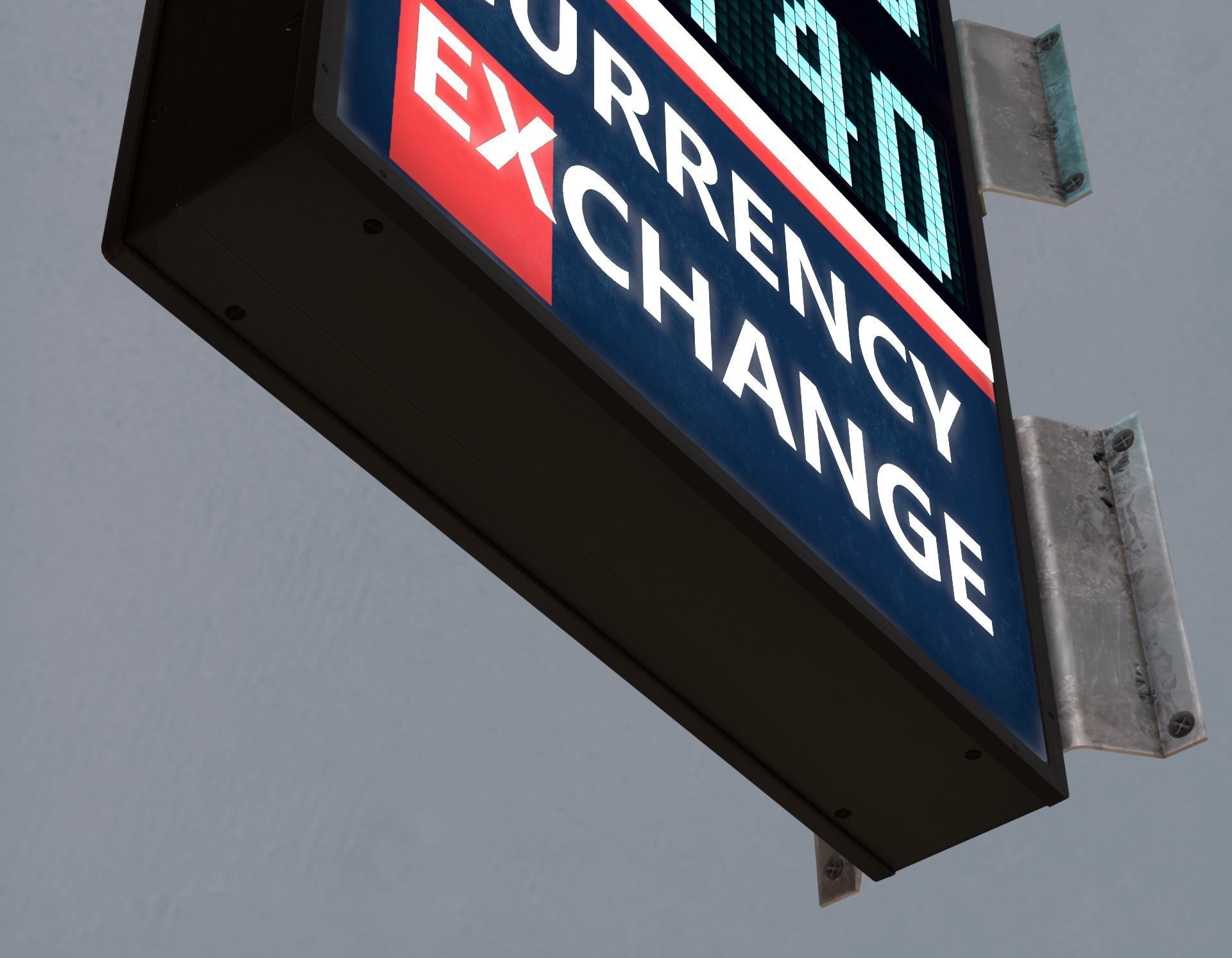 Editable Exchange Rate Board Low-poly 3D model_18