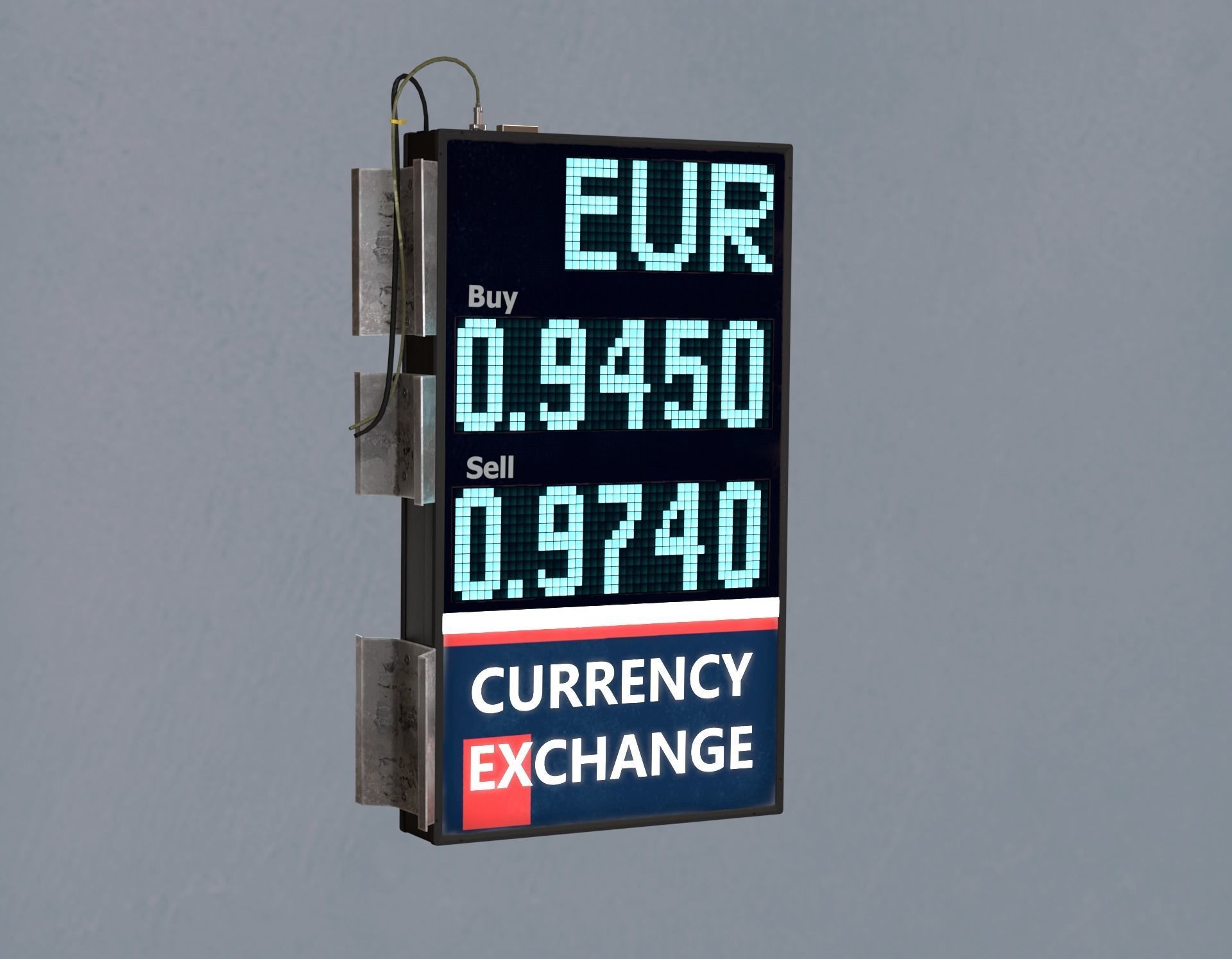 Editable Exchange Rate Board Low-poly 3D model_6