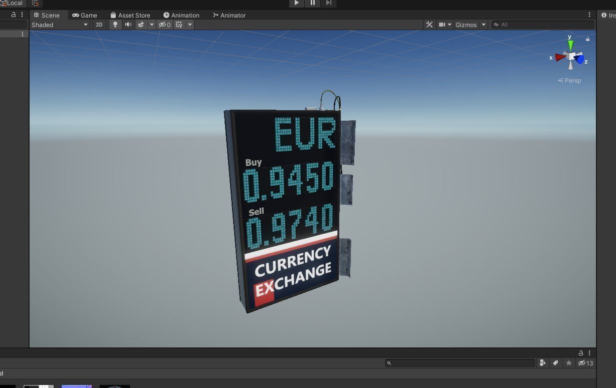 Editable Exchange Rate Board Low-poly 3D model_22
