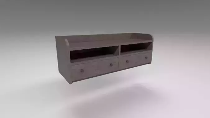Modern wooden comode brown Low-poly 3D model