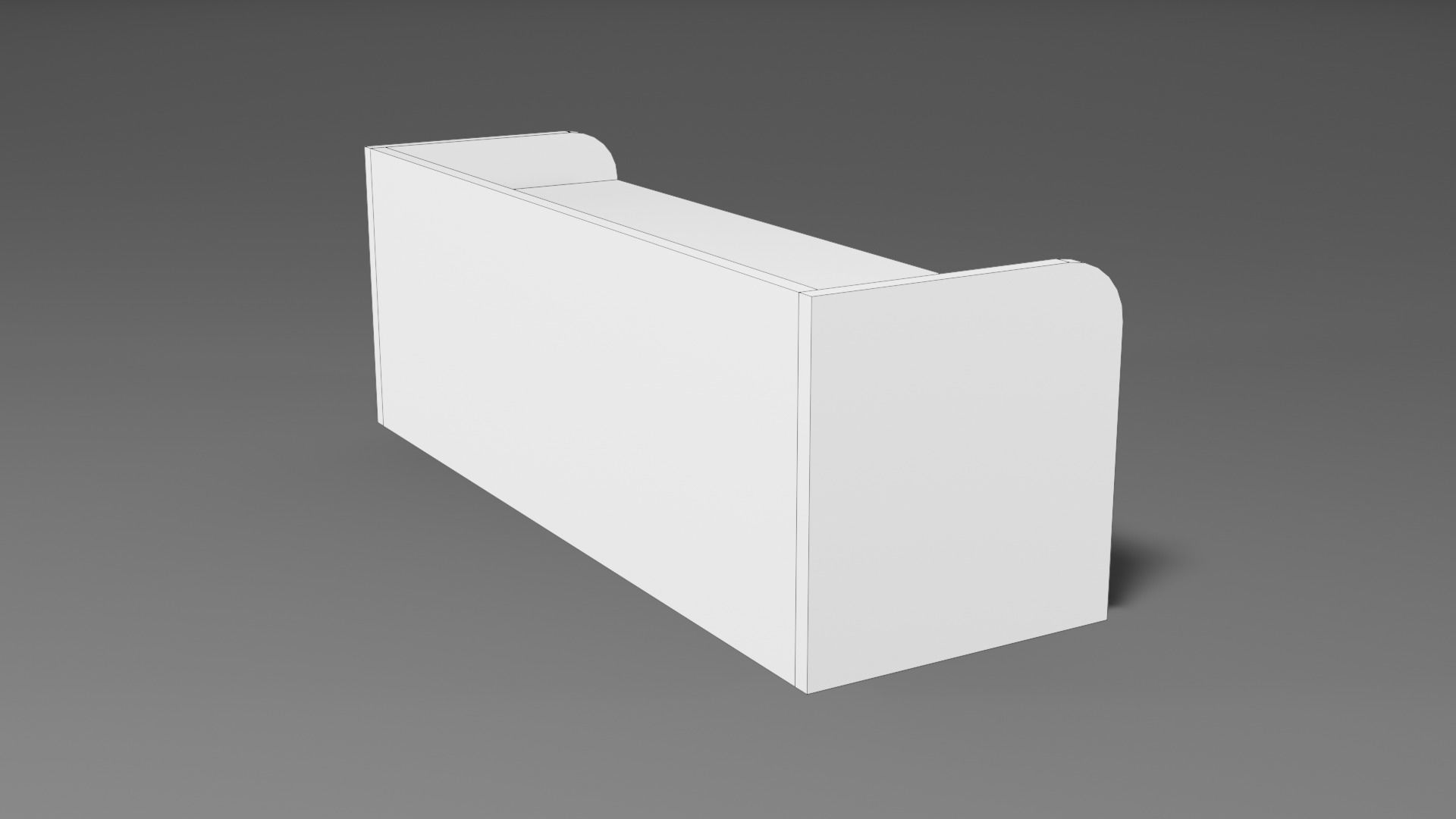 Modern wooden comode dark brown Low-poly 3D model_8