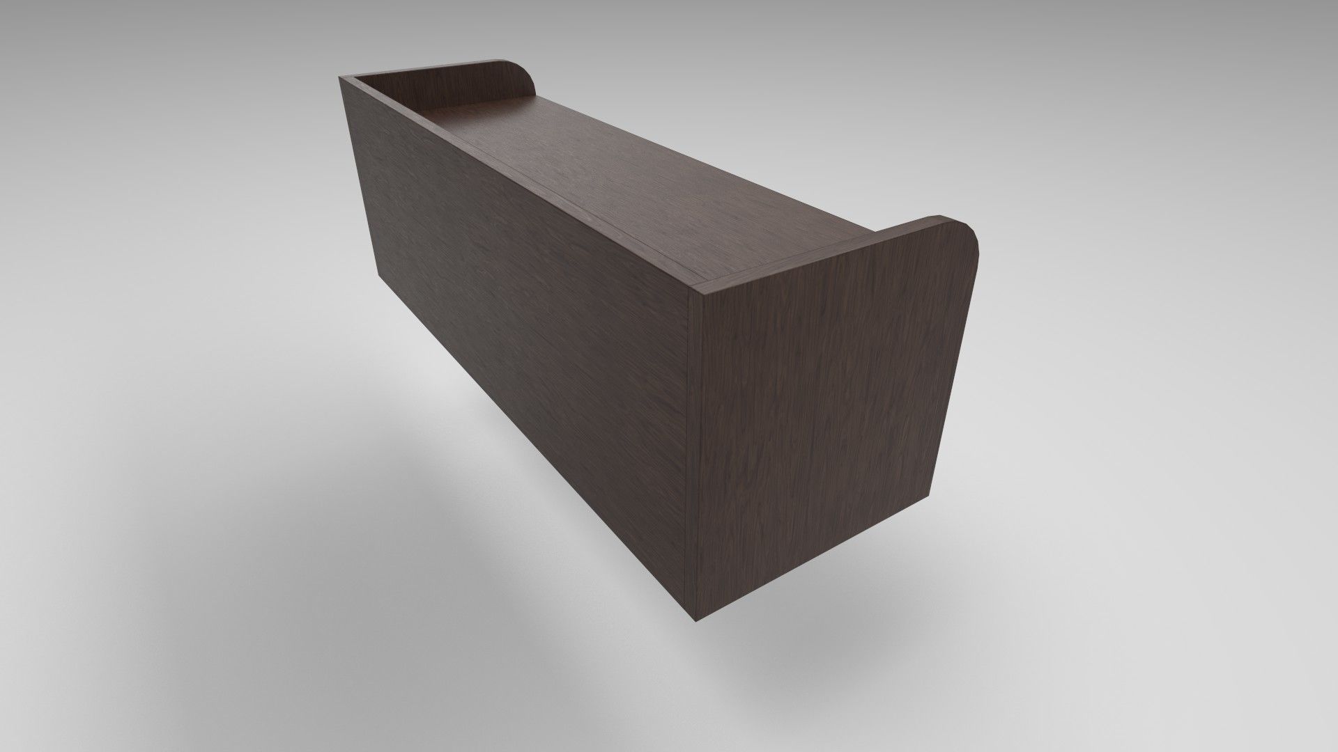 Modern wooden comode dark brown Low-poly 3D model_3