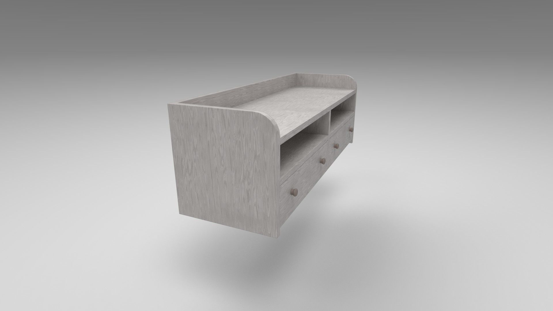 Modern wooden comode light Low-poly 3D model_2