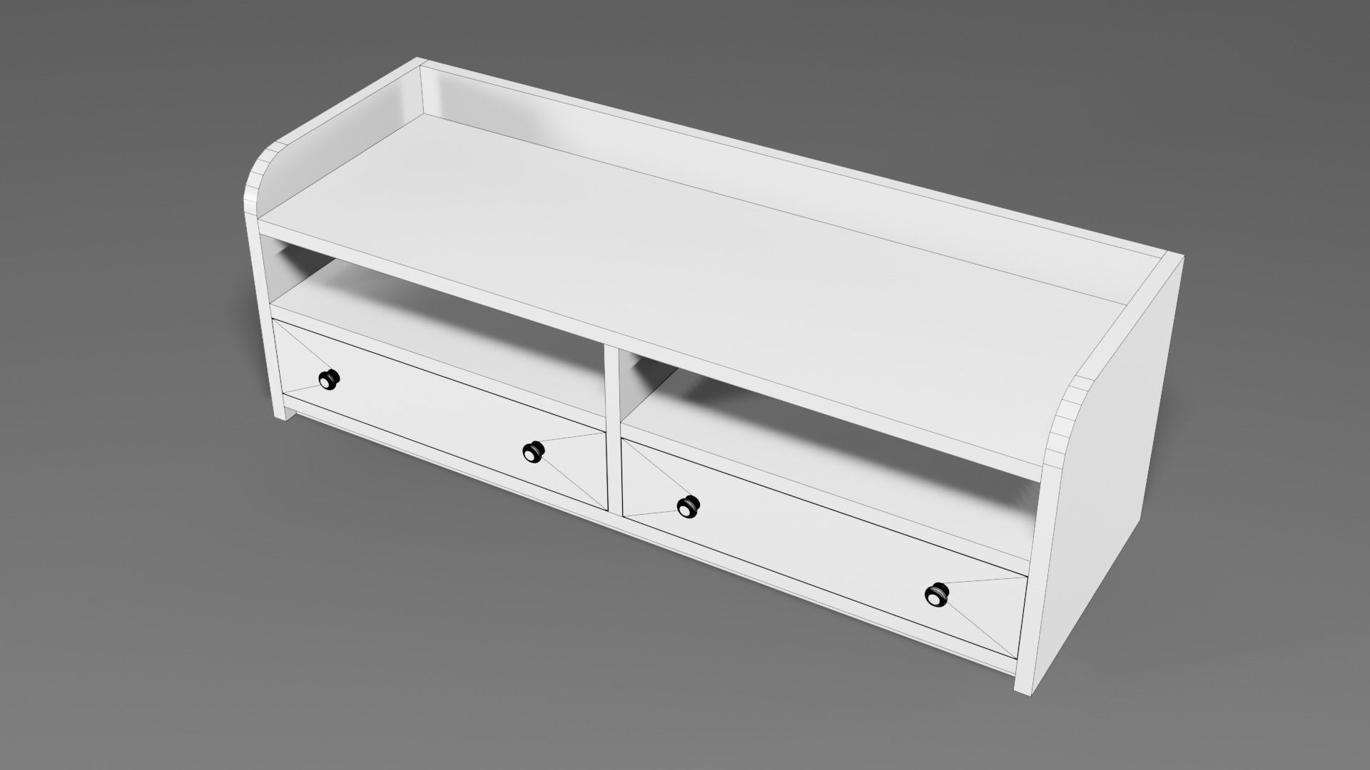 Modern wooden comode light Low-poly 3D model_9