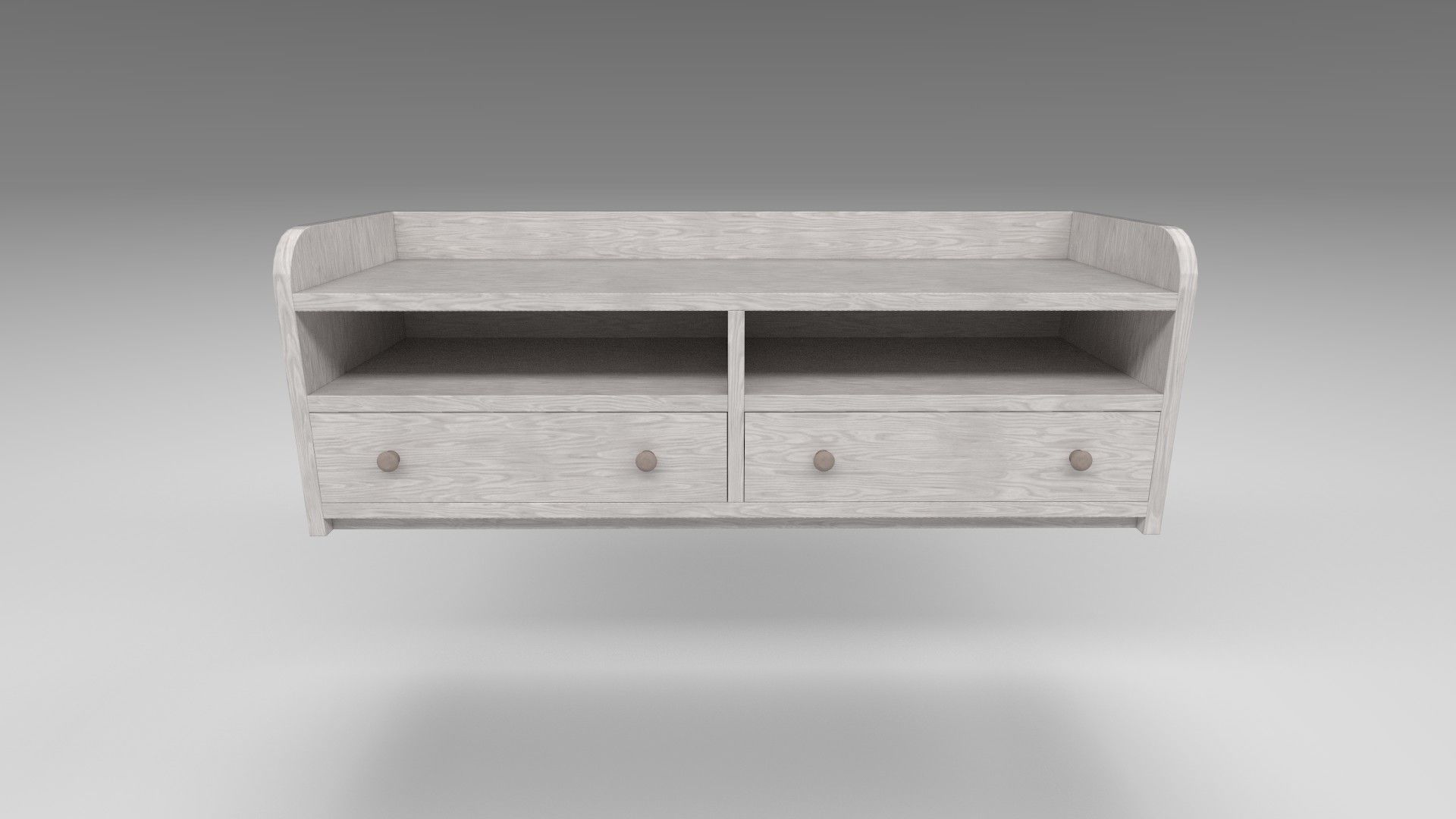 Modern wooden comode light Low-poly 3D model_1