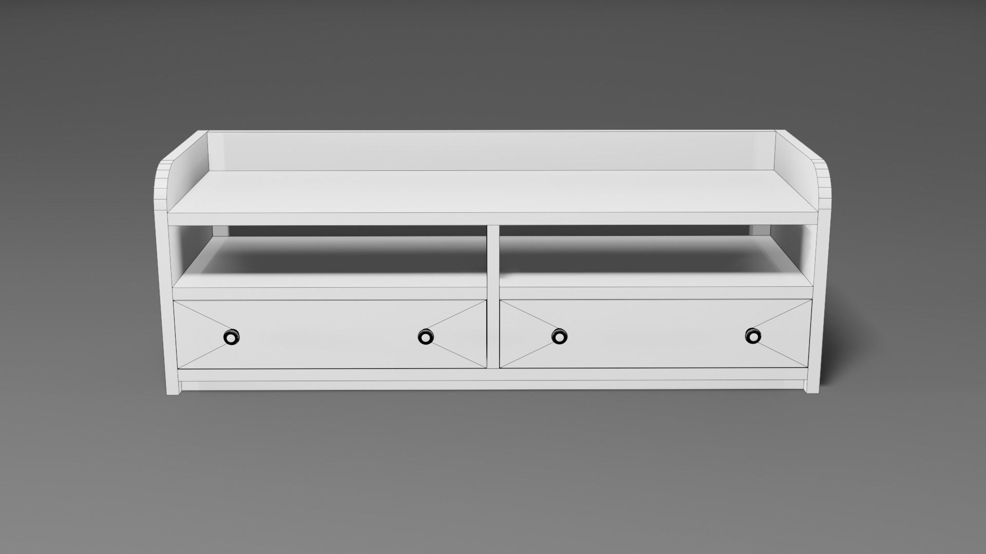 Modern wooden comode light Low-poly 3D model_6