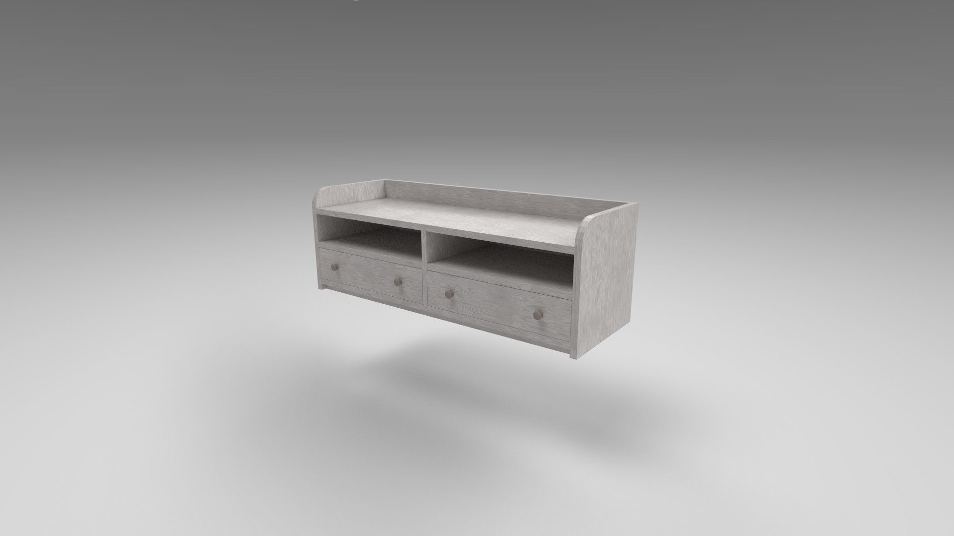 Modern wooden comode light Low-poly 3D model_4