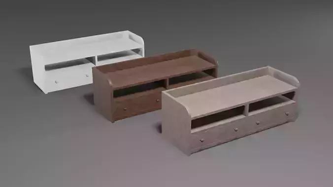 Set of modern wooden comode 3D Model Collection