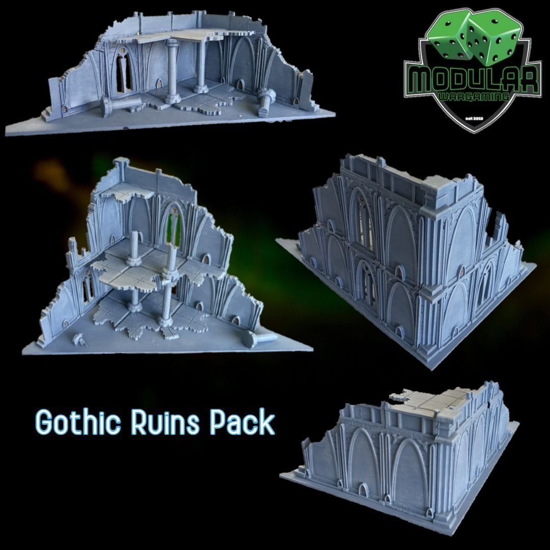 Gothic Ruins Pack 3D print model_1