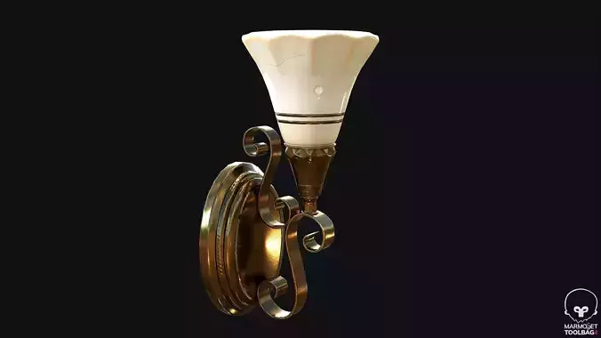 Vintage Wall Lamp PBR Game Ready