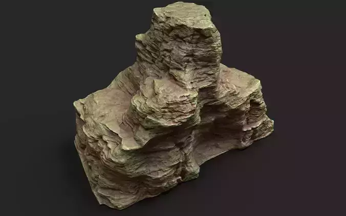 Desert Cliff 21-6 Low-poly 3D model