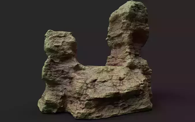 Desert Cliff 21-9 Low-poly 3D model