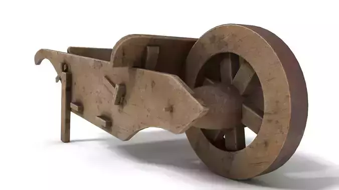 Wooden Wheelbarrow - Low Poly