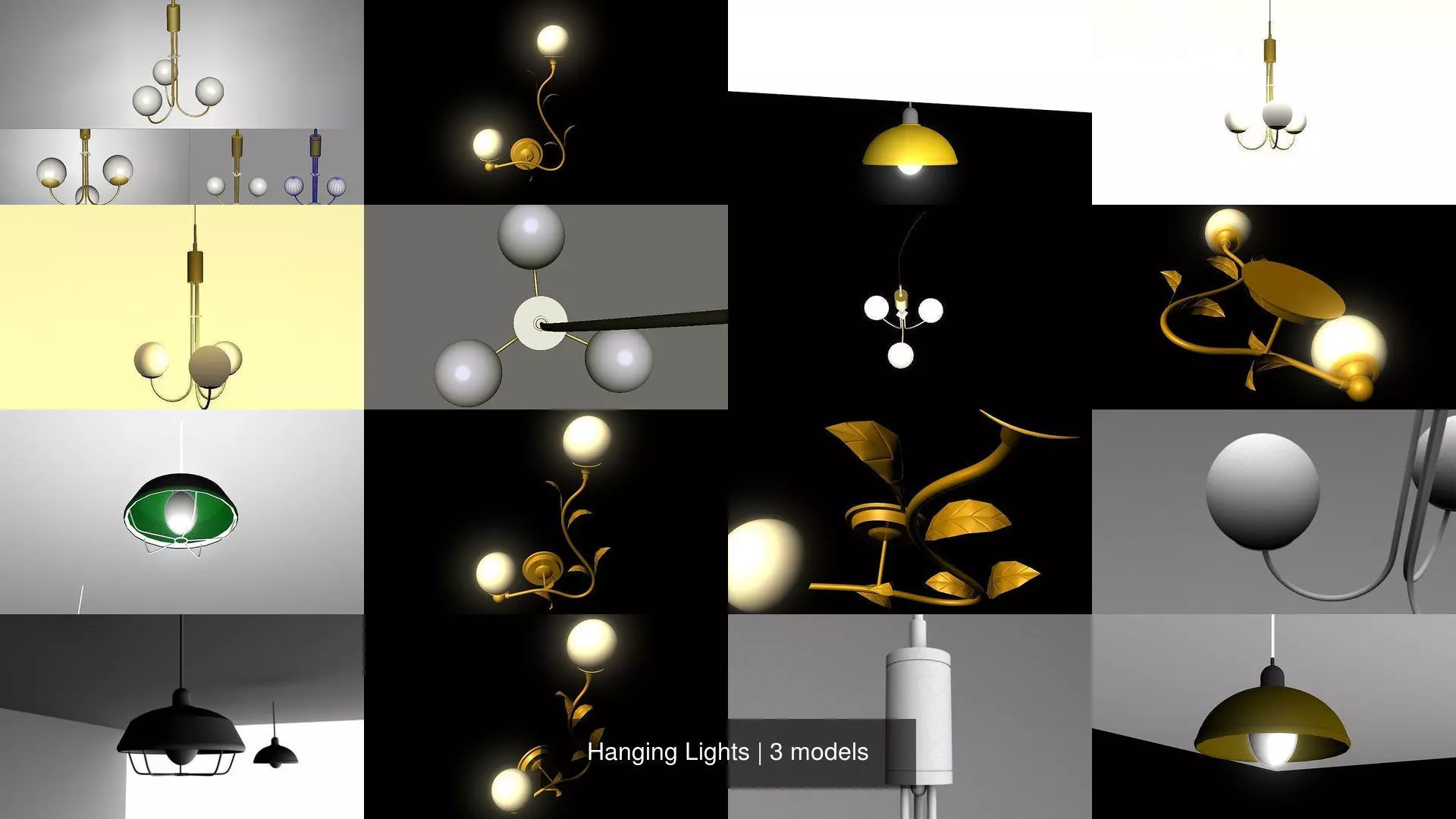 Hanging Lights 3D Model Collection_0