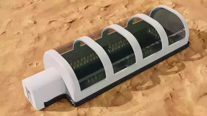 Mars farm Low-poly 3D model