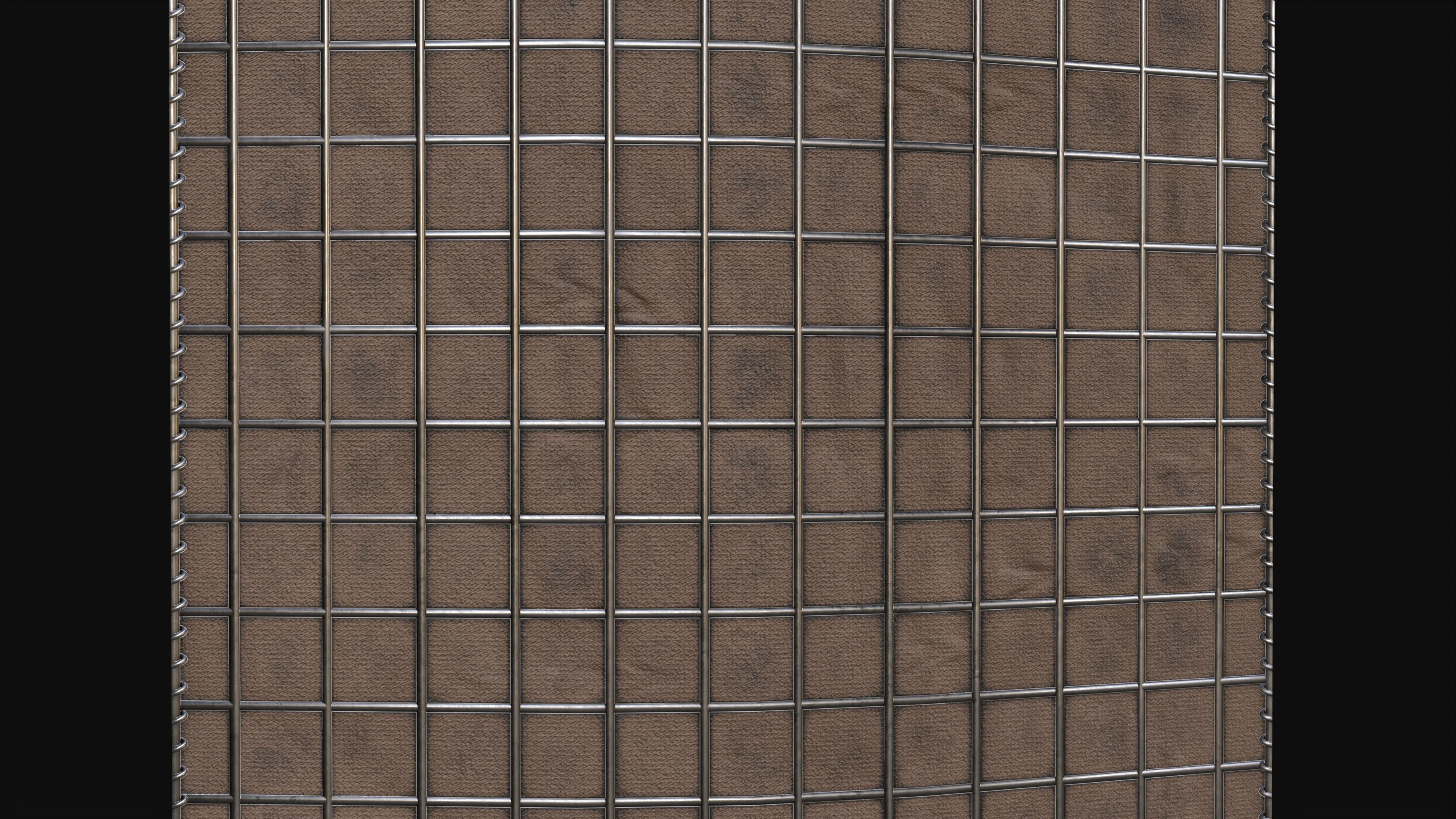 Military Hesco Barrier PBR Low Poly Game Ready Low-poly 3D model_3