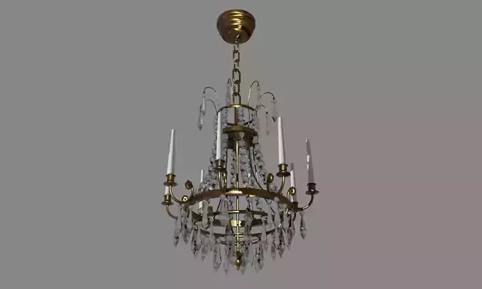 CHANDELIER gold and crystal