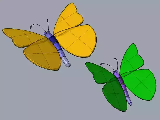 Butterfly Character Insect 3D Source