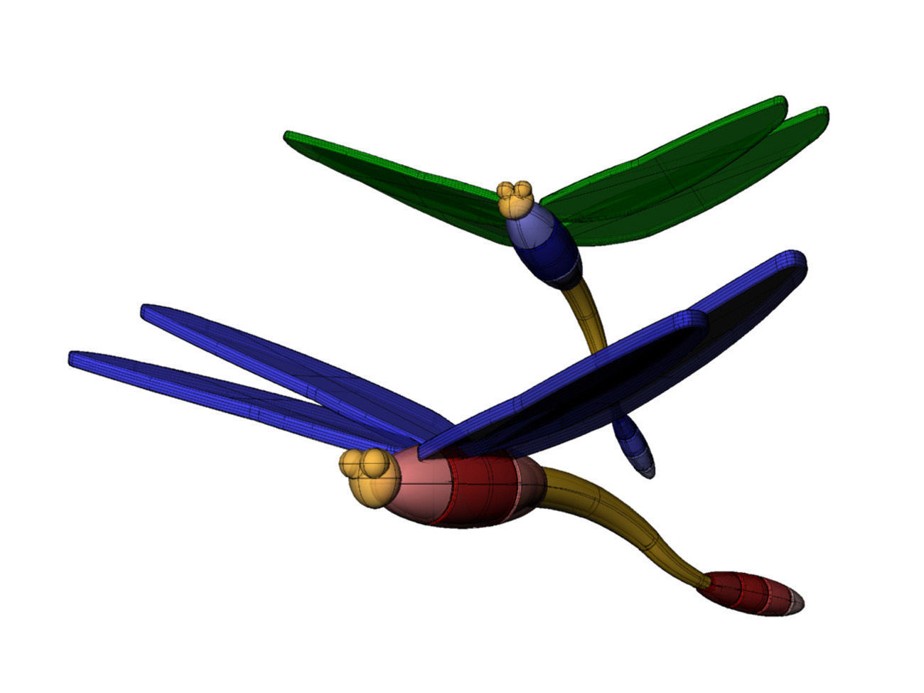  Dragonfly Character Insect 3D Modeling Source 3D model_7