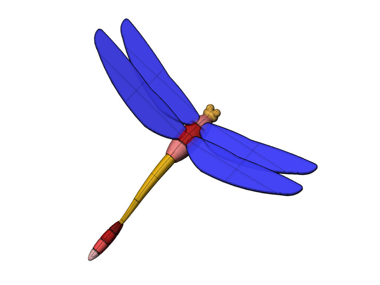  Dragonfly Character Insect 3D Modeling Source 3D model_5